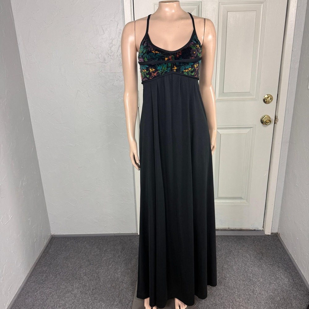 Vintage 70s Dress 5 Polyester Knit Party Velvet Maxi Long Formal Evening C4-25